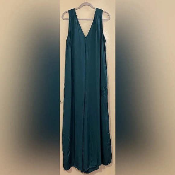 ANTHROPOLOGIE Juniper Wide Leg Jumpsuit in Dark Turquoise - Picture 4 of 10